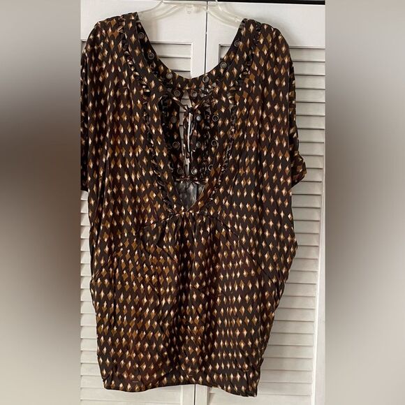 Anthropologie Graham Keegan Short Sleeve Key Hole Tunic Size Small - Picture 5 of 7